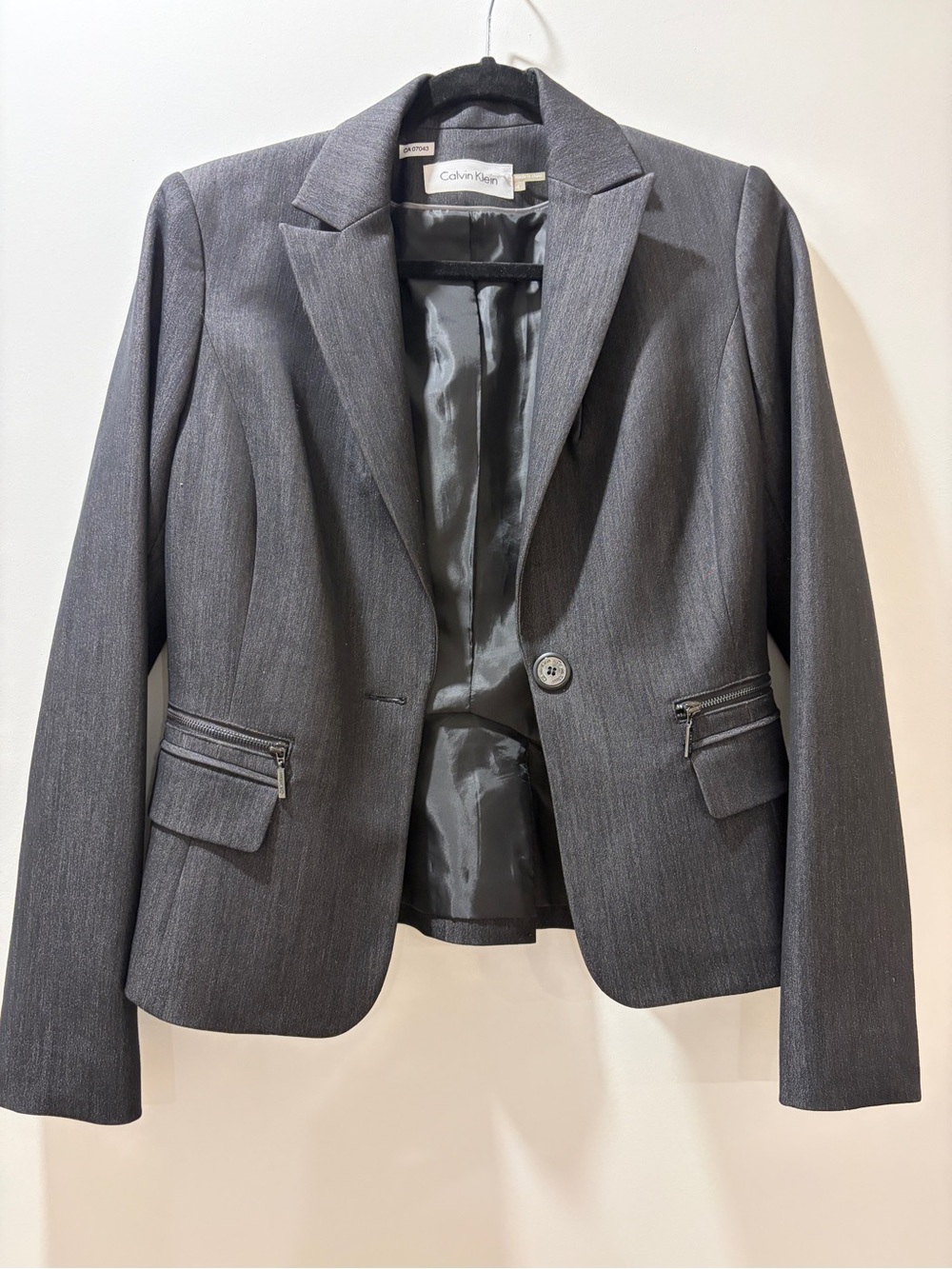 Calvin Klein Women's Dark Gray Single-Button Blazer and matching skirt set